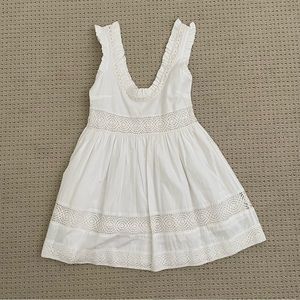 Tularosa White Lace Eyelet Fit and Flare Mini Dress XS